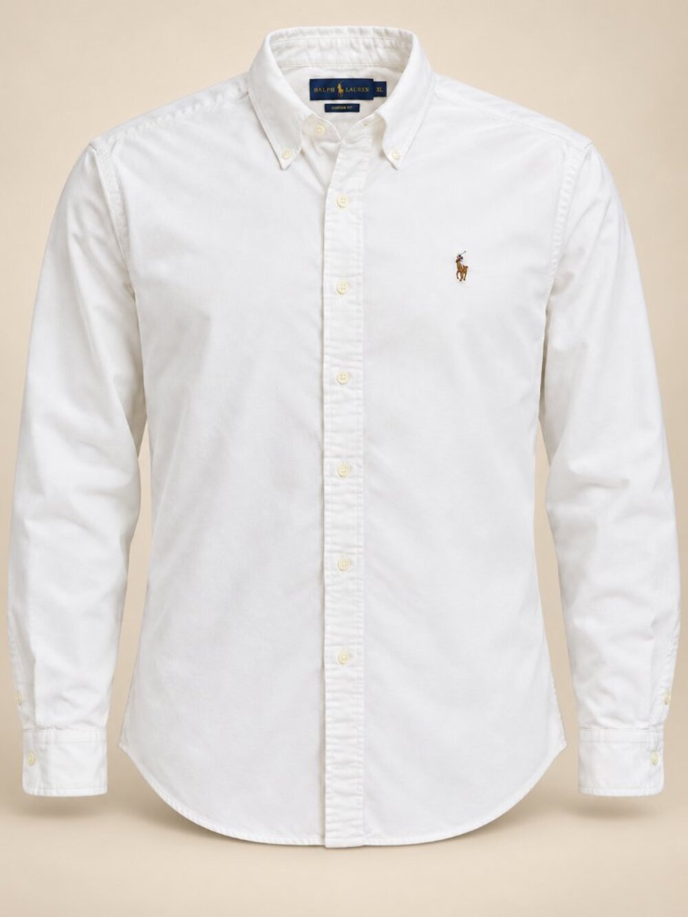 Polo Ralph Lauren White Cotton Oxford Button Down Shirt XL Custom Fit